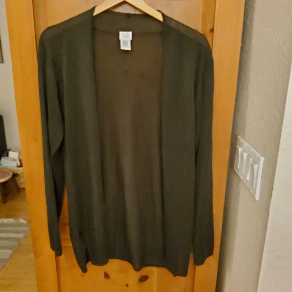 Eileen Fisher Semi Sheer Cardigan Size Small EUC